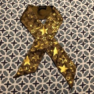 Coach small silk ponytail scarf